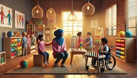 مربية مخصصة للأطفال ذوي الاحتياجات الخاصة.